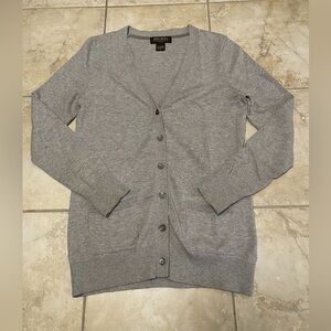 Eddie Bauer Cashmere Cotton Button Grey Cardigan Knit Sweater~Pockets~Sz Mens M